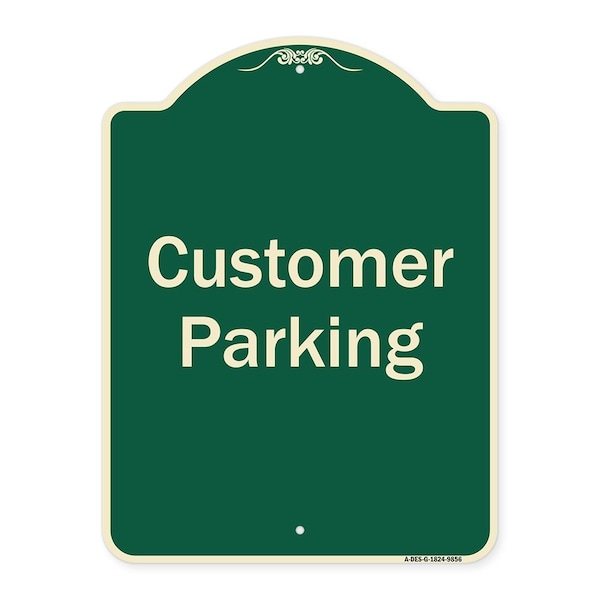 Signmission Designer Series-Customer Parking 2, Green Heavy-Gauge Aluminum, 24" x 18", G-1824-9856 A-DES-G-1824-9856 - main